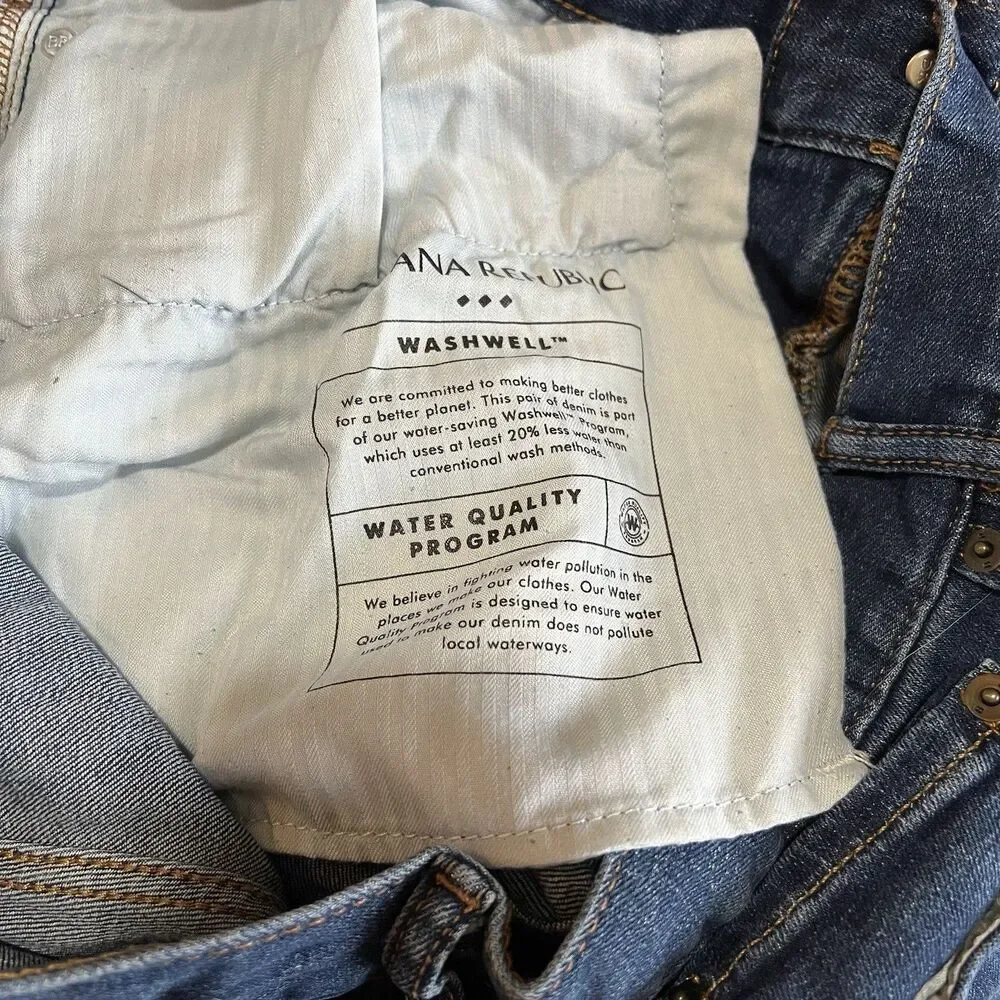 Banana Republic Men’s Skinny Fit Dark Wash Blue Denim Jeans Cotton 5-Pocket